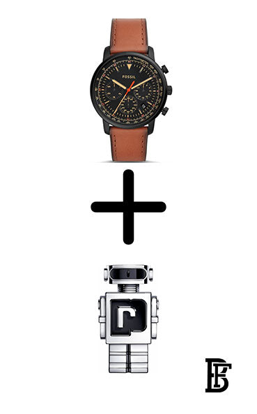 FOSSIL Men's Leather Chronograph Watch FS5501 + Gift perfume tester 30 ml image 0