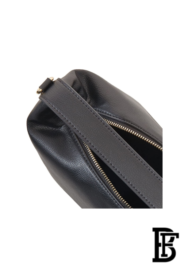 Tommy Hilfiger Black Leather Women Shoulder Bag AW0AW14499 – Elegant Zip Closure Handbag image 6