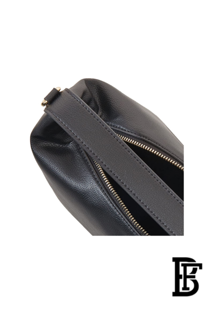Tommy Hilfiger Black Leather Women Shoulder Bag AW0AW14499 – Elegant Zip Closure Handbag image 6
