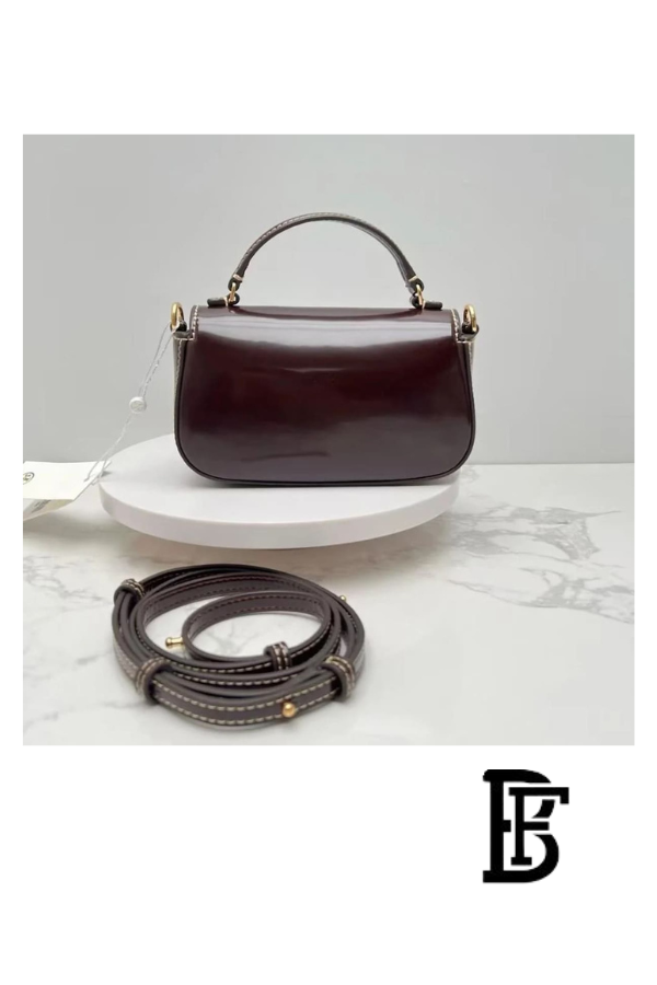 Tory Burch Brown Leather Women Handbag 153726  – Elegant Everyday Shoulder Bag image 6