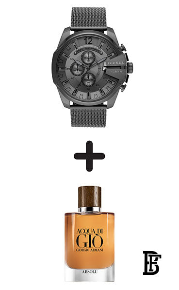 DIESEL Men's Only The Brave Round Shape Stainless Steel Chronograph Wrist Watch 51 mm - Grey - DZ4527 + Gift perfume Tester 30 ml image 1