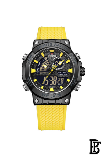Naviforce NF9219 B/Y/Y    Men's Analog Leather Watch image 0