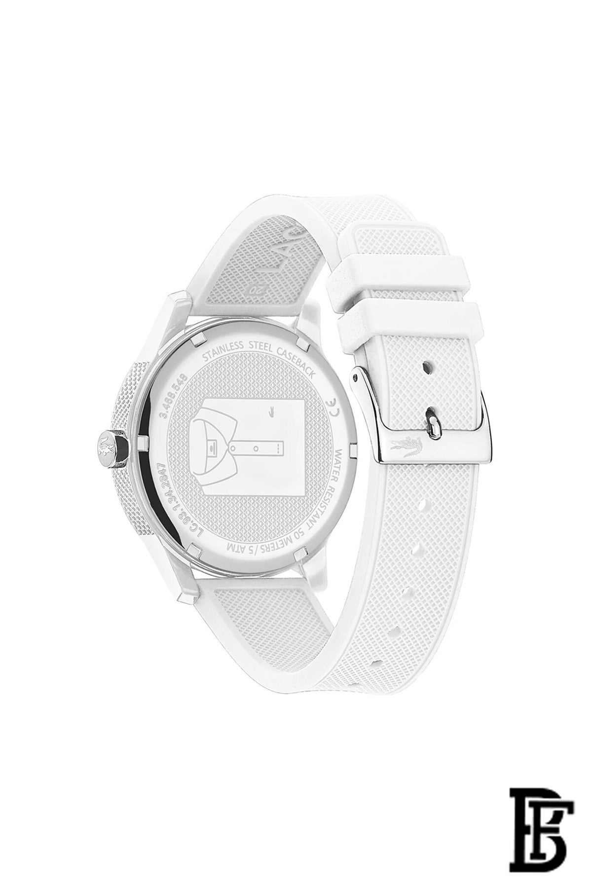 Lacoste Analogue Quartz Watch for Men with White Silicone Bracelet - 2011069, White, strap image 2