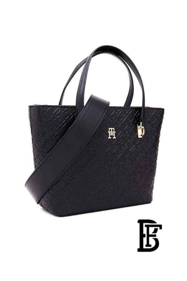 Tommy Hilfiger Black Leather Women Handbag Aw0Aw16002– Elegant Everyday Shoulder Bag image 3