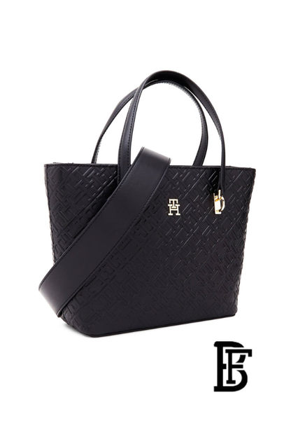 Tommy Hilfiger Black Leather Women Handbag Aw0Aw16002– Elegant Everyday Shoulder Bag image 3