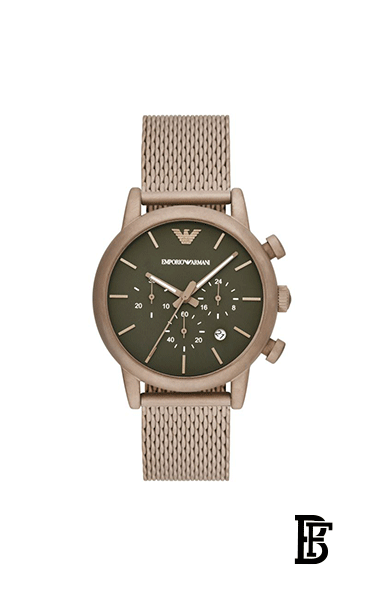 EMPORIO ARMANI Men's Luigi Round Shape Stainless Steel Chronograph Wrist Watch AR11428 - 41mm - Beige Gold image 0