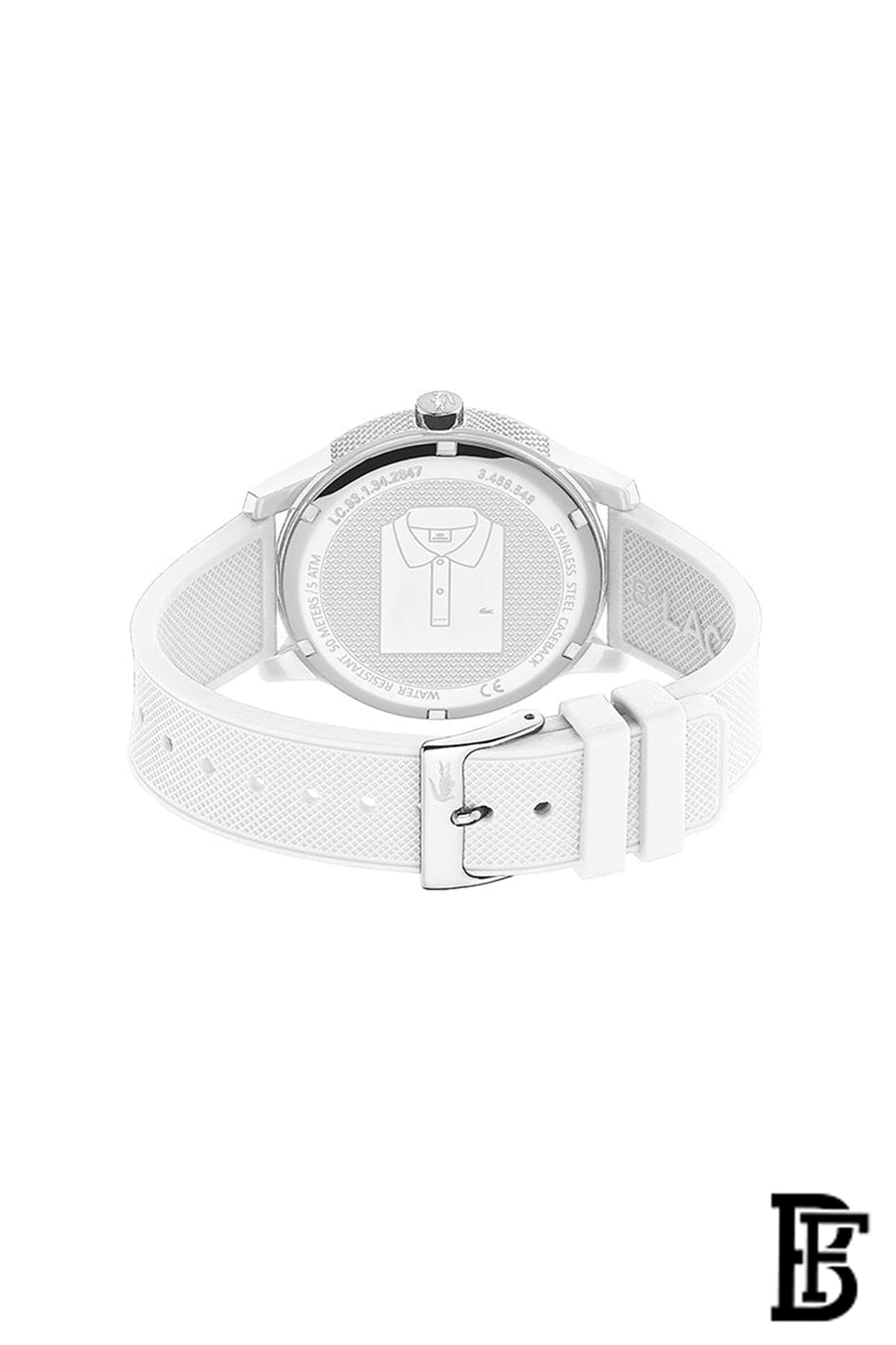 Lacoste Analogue Quartz Watch for Men with White Silicone Bracelet - 2011069, White, strap image 3