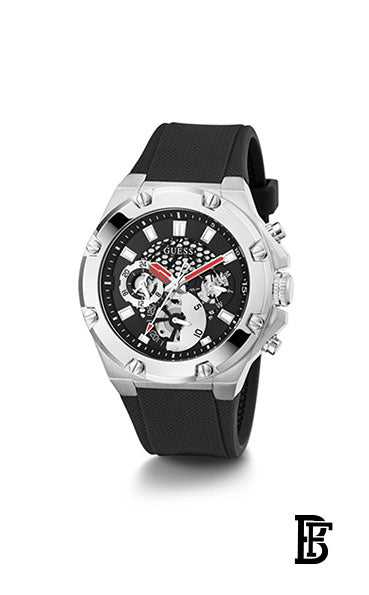 GUESS GW0334G1 Men's Textured Silicone Strap Watch + Gift perfume tester 30 ml image 2