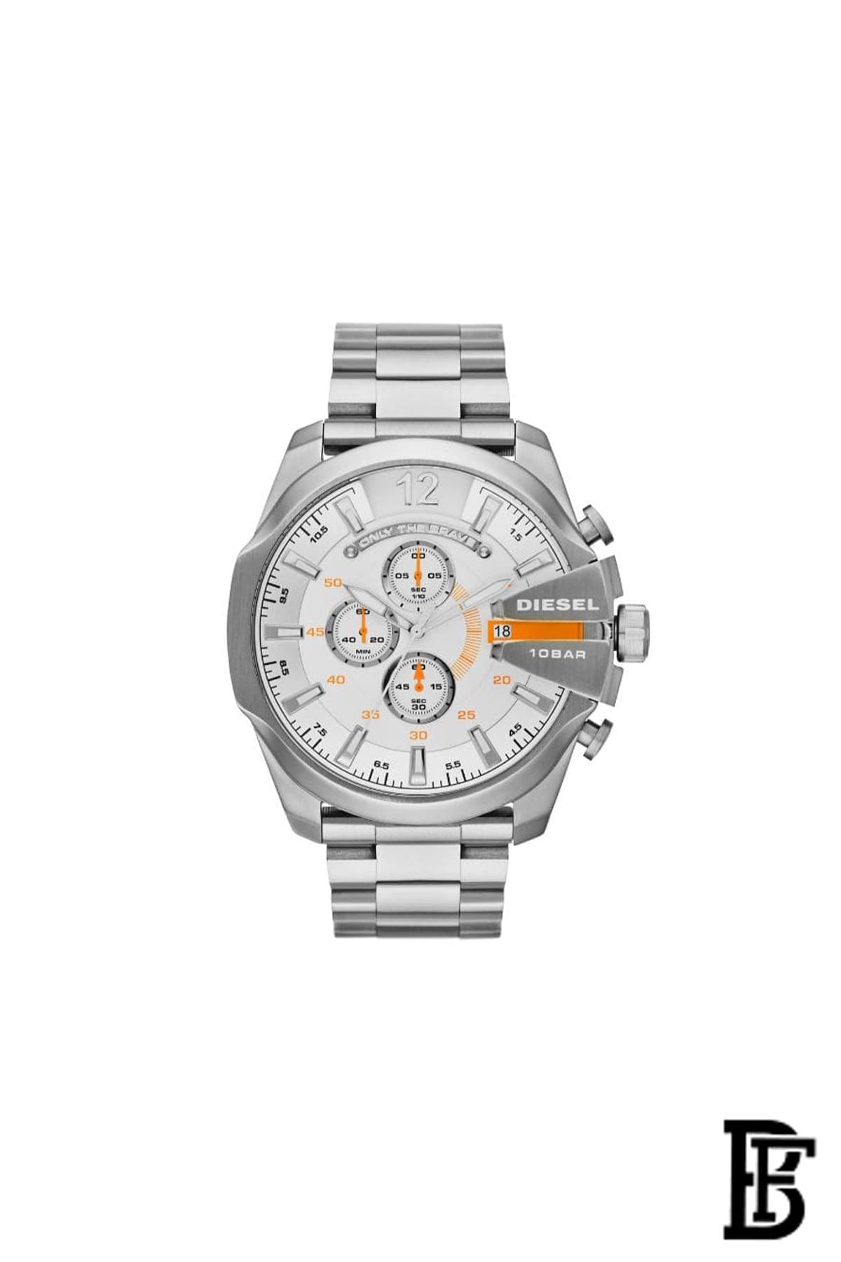 DIESEL Men's Mega Chief Round Shape Stainless Steel Chronograph Wrist Watch 54 mm - Silver - DZ4328 image 1