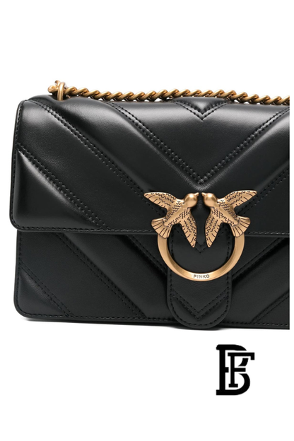 Pinko  Black Leather Women Handbag 104549A26Zz99Q – Elegant Everyday Shoulder Bag image 4