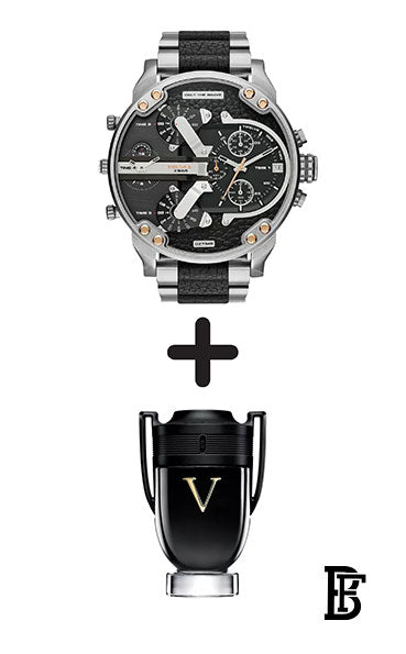 Diesel Two Tone Stainless Black dial Watch for Men's DZ7349 + Gift perfume Tester 30 ml image 0
