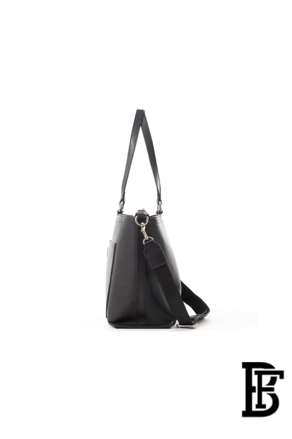 Tommy Hilfiger Black Leather Women Tote Bag – Elegant Everyday Handbag image 5