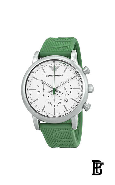 Emporio Armani Men’s Quartz Silicone Strap White Dial 46mm Watch AR11022 + Gift perfume tester 30 ml image 2