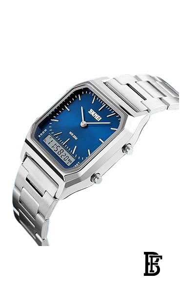 SKMEI  Men's Stainless Steel Watch SK1220 Silver-Blue image 2