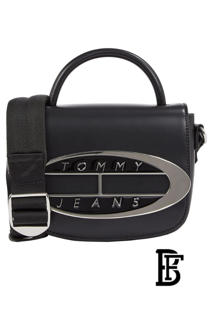 Tommy Hilfiger Black Leather Women Handbag Aw0Aw15811 – Elegant Everyday Shoulder Bag image 7