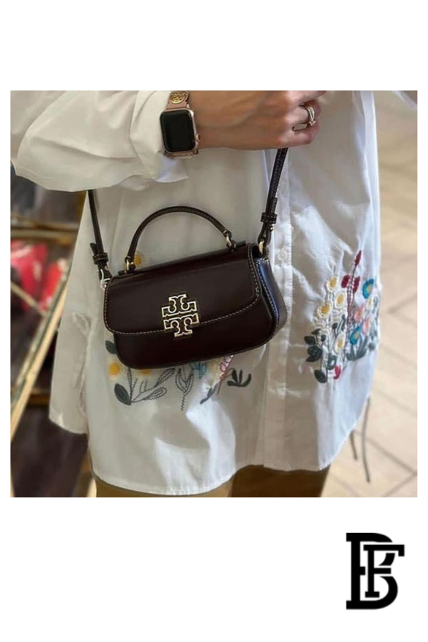 Tory Burch Brown Leather Women Crossbody Bag 153726 Tempranillo image 3