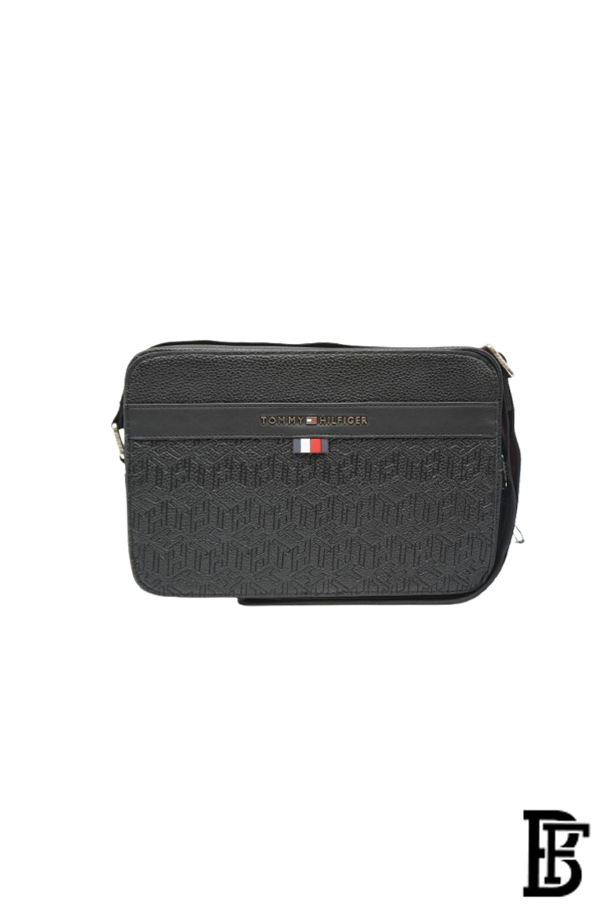 Black Leather Original Tommy Hilfiger Crossbody Messenger Bag For Men BAG000081 image 3