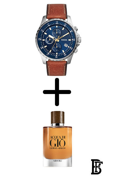 FOSSIL FS5675 Men's Analog Round Shape Leather Wrist Watch - 48 Mm + Gift perfume tester 30 ml image 1