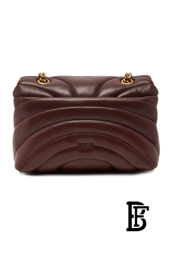 Pinko  Burgundy  Leather Women Handbag 100038A1Exl86Q – Elegant Everyday Shoulder Bag image 4