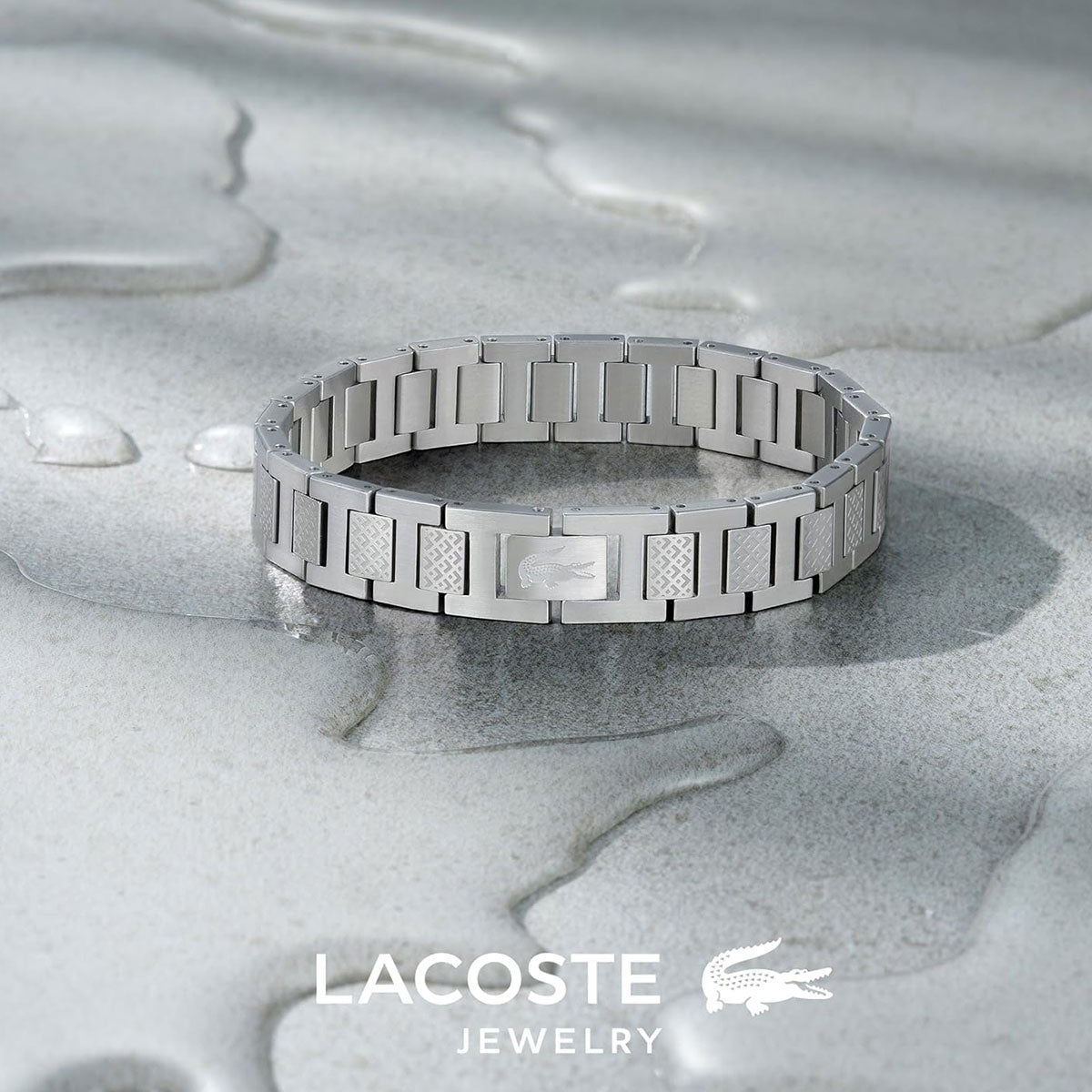 Lacoste Men's METROPOLE Collection Link Bracelet Embellished with Petit Piqué Pattern image 2