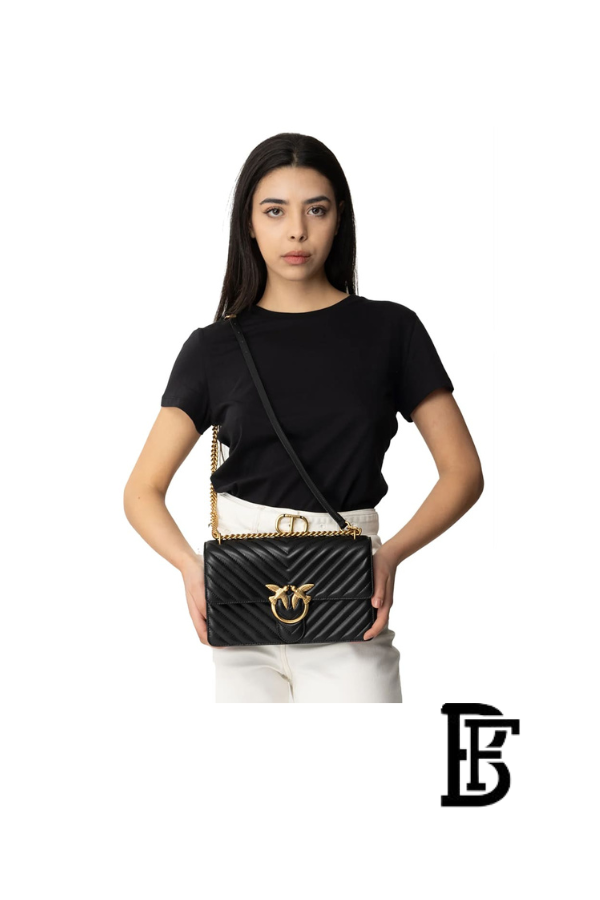 Pinko  Black Leather Women Handbag 100941A0Gk Z99Q – Elegant Everyday Shoulder Bag image 9