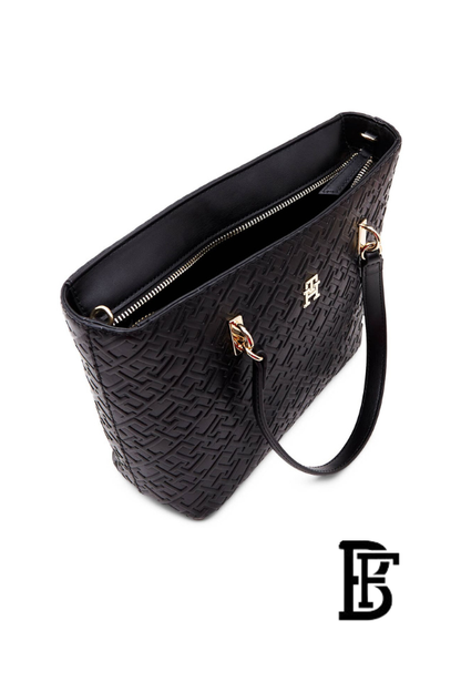 Tommy Hilfiger Black Leather Women Handbag Aw0Aw16002– Elegant Everyday Shoulder Bag image 5