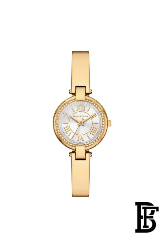 Michael Kors Mini Laney Women's Watch MKO1110 – Silver Dial & Gold Stainless Steel Strap image 0