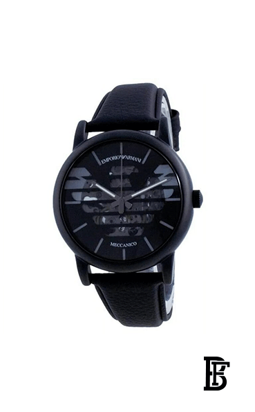 EMPORIO ARMAN IMen's Luigi Water Resistance Leather Analog Watch AR60032 - 43 mm - Black image 2