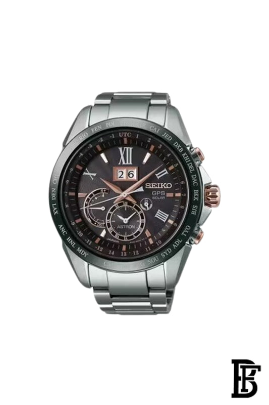 SEIKO Men's Hand Watch ASTRON Stainless Band, Black Dial SSE151J1 image 0
