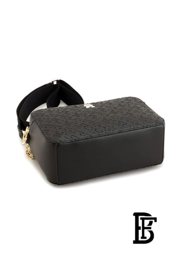 Tommy Hilfiger Black Leather Women Handbag Aw0Aw16470 – Elegant Everyday Shoulder Bag image 8