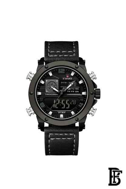 Naviforce NF9236 B/GY/B  Men's Analog Leather Watch image 1