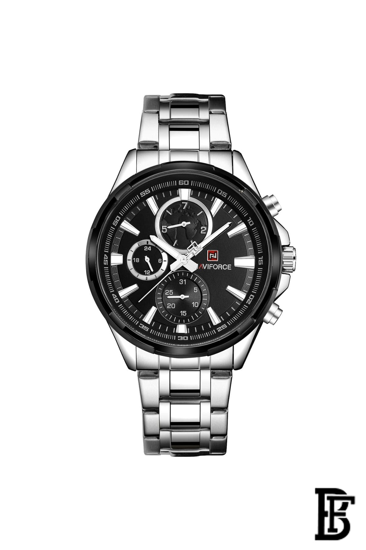 Naviforce Men's Black Dial Watch - NF9089 SB + Free Leather Strap image 2