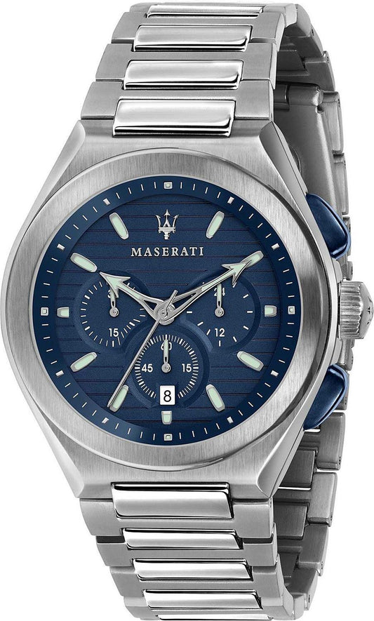 Maserati Triconic Men's Blue Dial Silver Watch - Model R8873639001