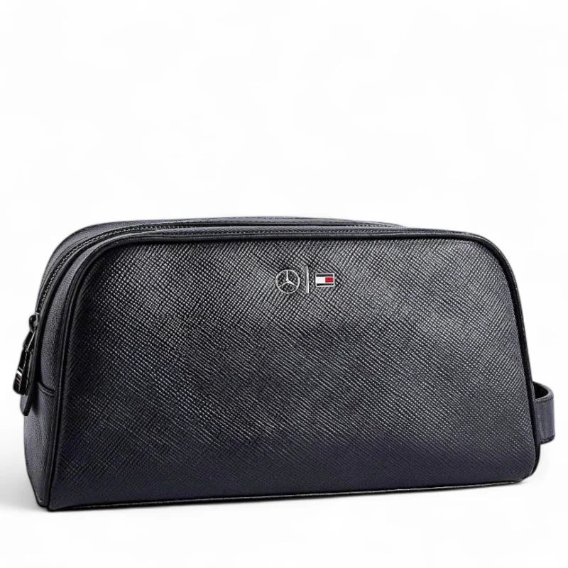 Tommy Hilfiger Men's Black Genuine Leather Handbag