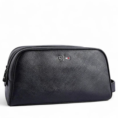 Tommy Hilfiger Men's Black Genuine Leather Handbag
