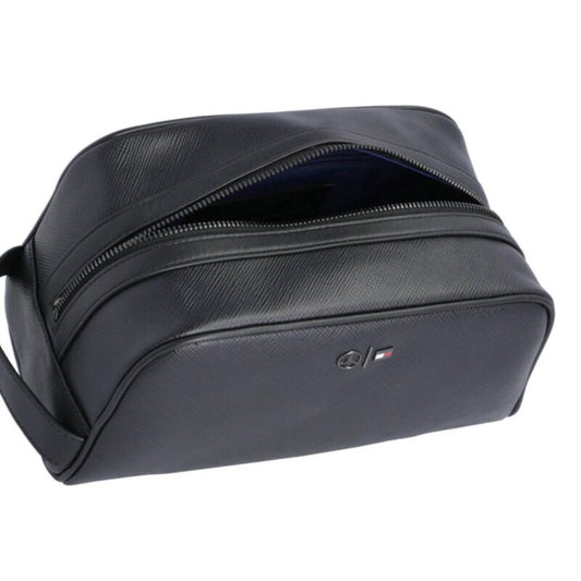 Tommy Hilfiger Men's Black Genuine Leather Handbag