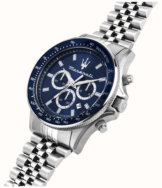 Maserati Epoca Men's Chronograph Blue Dial Silver Watch 42mm